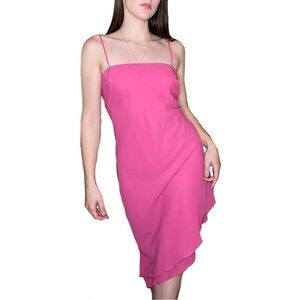 Vintage 90s Pelicana Fairy Slip Asymmetrical Hem Midi Dress Size Large